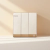 Champagne gold three-way dual-control switch panel, Type 86 household wall decoration panel Specification image